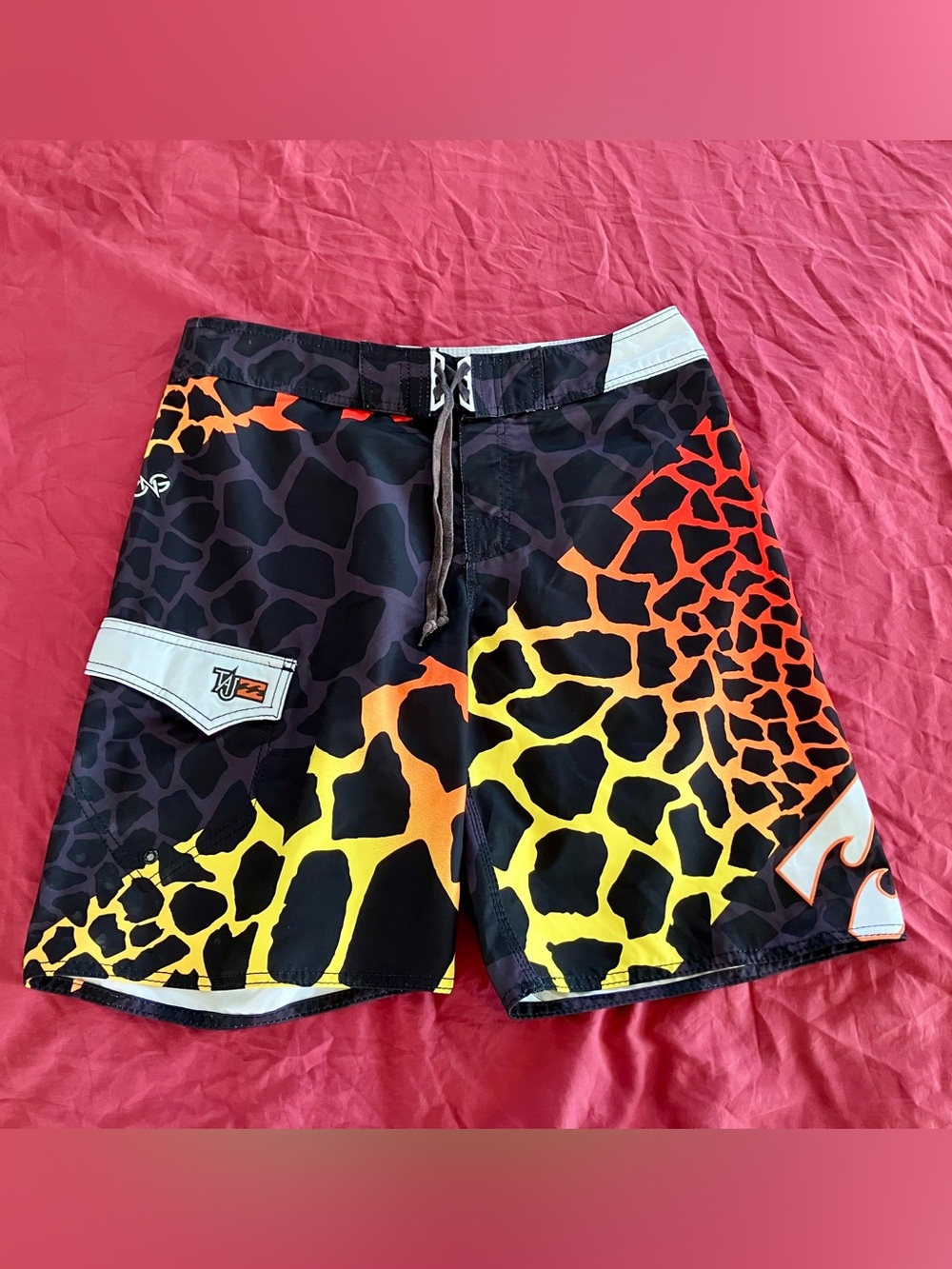 Vintage Taj Burrow Billabong Men's Black Swim Board Shorts; Some Piling-Last Pic